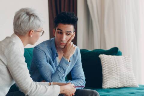 Consultation Of Young Male Patient On Reception For Psychologist